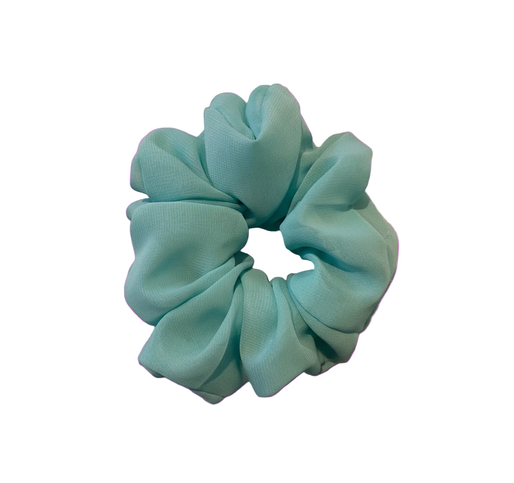 Mint Green Chiffon Scrunchies