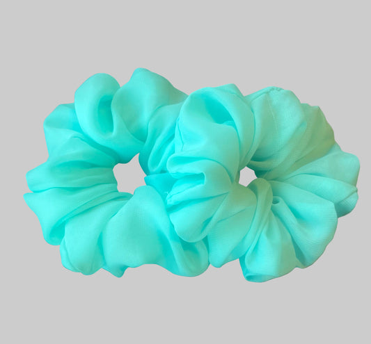 Mint Green Chiffon Scrunchies