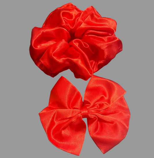 Red Scrunchie and Bow set